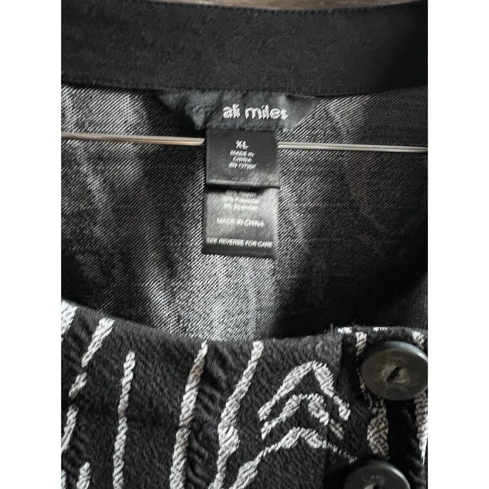 Ali Miles Black Tunic Shirt Blouse XL Women Stretchy Pockets Unique Modern Artsy - Picture 3 of 11